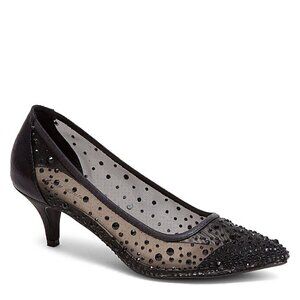 Lady Couture Women's Silk Embellished Pumps - Black - Size 40 (10)